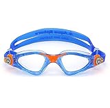 Aqua Sphere Unisex Jugend Moby Kid Schwimmbrille, Klare Gläser - Blau/Orange, One Size