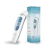 Trustown Medizinisches Kontaktlos Stirnthermometer und Ohrthermometer, Berührungsloses Infrarot-Thermometer, Dreifarbiger Temperaturalarm, Messwerte in Einer Sekunde Abrufen
