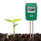 Xddias Bodentester, 3 In1 Pflanzen Feuchtigkeit Messgeraet, Boden pH Wert/Feuchte/Lichtstärke Meter Pflanze Tester für Pflanzenerde, Gartenbau, Bauernhof, Rasenpflege