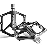 Sugelary Fahrradpedale Mountainbike, Langlebige Mountainbike Pedale Fahrrad mit 3 Abgedichteten Lagern, Hochfeste rutschfeste Oberfläche 9/16' Cr-Mo-Spindel Leichte Pedale für Alle Fahrradttypen