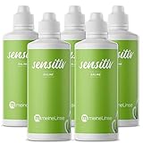 meineLinse Sensitiv Saline Kochsalzlösung für Kontaktlinsen - ohne Konservierungsstoffe – Kontaktlinsen Fluessigkeit Einzelflasche 5 x 360ml für weiche Kontaktlinsen inkl. 5 Behälter