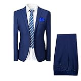 Allthemen Hochzeitsanzug Herren Anzug Slim Fit Herrenanzug Anzüge für Hochzeit Business Party Marineblau S