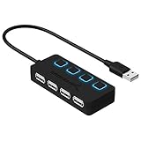 Sabrent USB HUB - 4-Port USB 2.0 Hub mit einzelnen Schalter und einzelnen LEDs (HB-UMLS)
