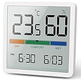 NOKLEAD Digitales Thermo-Hygrometer, Tragbares Thermometer Hygrometer Innen mit hohen Genauigkeit, Temperatur und Luftfeuchtigkeitsmesser für Raumklimakontrolle Raumluftüerwachtung Klima Monitor