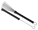 XDrum XJB2 Wire Drumstick Brushes (Drumbesen, Metallbesen, einziehbare Drähte, Länge: 33 cm, gummierter Griff)