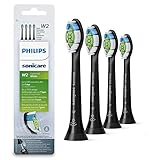 Philips Original Aufsteckbürste Optimal White HX6064/11, Entfernt bis zu 2x mehr Verfärbungen, Rfid-Chip, Standard, 4er Pack, Schwarz