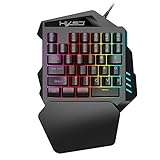 HXSJ V100 Gaming Tastatur Einhändig Membran Mini 35 Schlüssel mit USB verkabelt für PUBG LOL CS Gamer