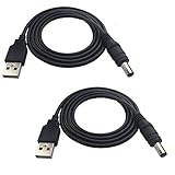 DZYDZR 2 Stück 5V USB auf DC 5V Power Kabel – USB A 2,1mm/5,5mm Adapterkabel 1m / 3ft Schwarz “MEHRWEG”