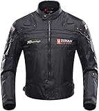BORLENI Motorradjacke Herren Motorrad Jacke Wasserdicht Winddicht mit Protektoren Protektoren Jacke Roller Biker Touren Damen Schwarz XL