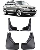 MINMIN Schmutzfänger Spritzschutz für Skoda KAROQ 2017-2021, Auto Rad Benutzerdefinierte Schmutzfänger MudGuards Premium Hochleistungs Rallye Armor Fender, 4PCS,Schwarz