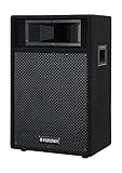 McGrey PA-112 12/2 passive Box (DJ, PA, 2-Wege Lautspercher, Trapezform, 75/150/300 Watt (RMS/Musikleistung/Peak), 12' Speaker, 2' Piezo-Hochtöner, SPK- und 6,35 mm Klinkenanschlüsse) schwarz