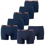 HEAD Herren Boxer Boxershorts Unterwäsche 7er Pack (Farbmix Peacoat Orange, XL)