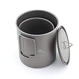 TOAKS Titanium Camping Pot Cup(375ml, 450ml, 550ml, 650ml, 750ml, 800ml, 900ml) (750ml+450ml[CMB-750-450])