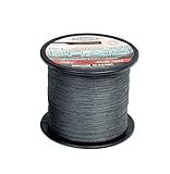 Fladen Maxximus Braid, Geflochtene Schnur, Grau, Länge 1200m, extrem Abriebfest, UV-beständig, stark, dünn, Geringe Dehnung, 100% PE-Fasern (grau 1200m - 0,20mm - 18kg, 1200)