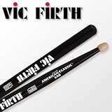 Vic Firth 5A American Hickory Wood Tip Drumstick Black Finish