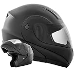 ATO K71 Schwarz matt Klapphelm Flip Up Helm Motorradhelm ECE 2205 Gr. S 55 bis 56cm