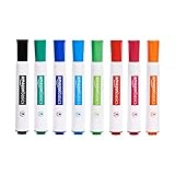 Amazon Basics - Trocken abwischbare Whiteboardmarker, geruchsarm, mit Keilspitze, 8er-Pack, farblich sortiert