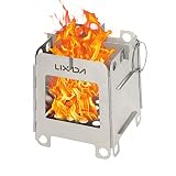 Lixada Campingkocher, tragbar, faltbar, leicht, Alkoholkocher und Windschutzscheiben-Kocher, Herd für Outdoor-Aktivitäten, Kochen, Wandern, Picknick, BBQ (Titan/Edelstahl), ., Typ1