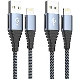 iPhone Ladekabel,Lightning Kabel [2Pack 1M+2M ] MFi Zertifiziert iPhone Kable Nylon aufladekabel USB Schnellladung Ladekabel für iPhone 12/11/11 Pro/XS/XR/X/8/8 Plus/7/7 Plus/6s/6/6 Plus/5S/5/5C,iPad