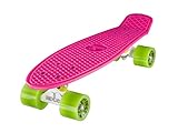 Ridge Skateboard 55cm Mini Cruiser Retro-Stil: Ltd Edition Achseln, Komplett U Fertig Montiert, Rosa-Weiß-Grün
