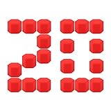 Andux Zone Rad Lug Mutter Abdeckungen Nacht Leuchtende Silikon Hex Reifenbolzen Staubkappen 20Stücke LSBHT-02 (Rot, 19mm)