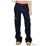 Tomatoa Damen Atmungsaktive Straight Jeans Slim Fit Jeanshose Stretch Hose Streetwear Hosen Freizeithose Frauen Regular Fit Hose XS-4XL