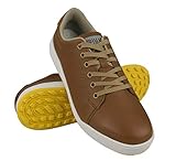 Zerimar Herren Golfschuhe | Herren Sportschuhe | Männer Golfschuhe | Herren Sportschuhe | Herren Golfschuhe | Leder Golfschuh | Farbe Tan Größe 44