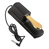 Universal Sustain Pedal Dämpferpedal Polaritätsschalter Haltepedal Fußschalter 1/4 Klinkeneingang für Midi Dgitale Klaviere Elektronische Keyboards Klavier Yamaha, Korg, Roland usw. (Gold)