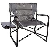 Timber Ridge Regiestuhl Klappstuhl Campingstuhl faltbar Angelstuhl gepolstert mit Seitentisch belastbar 270kg XXL groß