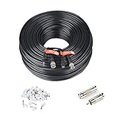 Tonton 300FT/90M 4K-8MP-5MP-2MP BNC Kabel Videokabel CCTV 100Meter BNC-Kabel, Mini-RG59-Kabel, Verlängerungskabel für Überwachungskamera Videoüberwachung Überwachungssystem + BNC RCA Adapter