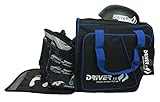 Driver13 ® Skistiefelrucksack mit Helmfach + Skischuhrucksack mit Helmfach für Hart + Snowboard Boot + Inliner + Bootbag Tasche schwarz-blau
