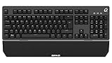 QPAD MK-40 Pro Gaming Membranical Keyboard, Halbmechanische Tastatur, Deutsches QWERTZ DE Layout, Metall Oberfläche, Beleuchtung, Schwarz