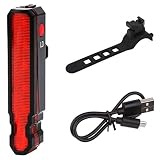 BESPORTBLE Fahrrad Rücklicht Fahrrad Rücklichter LED Fahrrad Taschenlampe USB Wiederaufladbar Riding Rücklicht Wasserdicht Fahrrad Rücklicht Sicherheitswarnung Fahrrad Licht (Schwarz Rot)