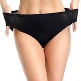 WingsLove 3er Pack Damen Baumwolle Unterwäsche Schlüpfer SlipTaillenslips (EU 52, Schwarz Set)22UK