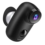 KAMTRON Cloud Akku Überwachungskamera Außen,1080P WLAN IP Kamera Inne Home und Baby Monitor mit PIR Bewegungsmelder, Zweiweg-Audio, IR Nachtsicht, IP65 Wasserdichtes,Push Alarme