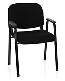 hjh OFFICE 704340 Besucherstuhl XT 650 Stoff Schwarz Konferenzstuhl gepolstert mit Armlehne, stapelbar