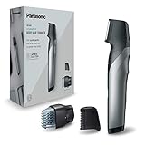 Panasonic ER-GK80-S503 Wiederaufladbarer Körpertrimmer für Herren (Klingenform, i-Shaper, Edelstahl, lange Akku-Laufzeit, Zubehör für feine Zonen, 20 Längen, 2 Kämme und Hülle) Schwarz