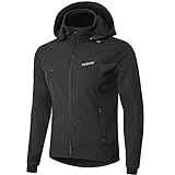 INBIKE Softshell Jacke Herren Damen Jungen Softshelljacke Winter Übergangsjacke Wasserdicht Winddicht Warm Fahrradjacke Ideal für MTB Radfahren Laufen Training Wandern Bergsteigen Schwarz L