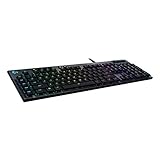 Logitech G 815 Lightsync RGB Mechanische Gaming-Tastatur mit Low Profile GL Clicky Key Switch, 5 programmierbare G-Tasten, USB-Passthrough, spezielle Media-Steuerung, Carbon