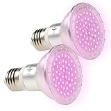 Lunartec Pflanzenleuchten: 2er-Set LED-Pflanzenlampen mit je 48 LEDs, 50 Lumen, E27 (LED-Pflanzenlampe-Leuchtmittel)
