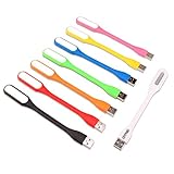 EBYPHAN 8 Stücke Flexible USB LED Licht, Mini USB LED Lampe, Tastaturlampe für Laptop, USB Licht für Notebook Computer Tastatur (Verstellbare Schwanenhals Leselampe, 8 Farben)