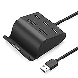 UGREEN USB Kartenleser USB 3.0 HUB mit Card Reader SD/TF/MS/M2 Kartenleser kompatibel mit Windows 10, 8.1, 8, 7, Vista, XP, Mac OS X, unterstüzt für Windows Surface Pro,MacBook Air usw. Schwarz