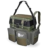 Zite Fishing Multi Angel-Koffer-Rucksack & Sitz-Kiepe in 1 - Inklusive 4 Tackle-Boxen für Angelzubehör im Deckel