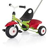 Kettler Funtrike Emma - das coole Dreirad mit Schiebestange - Kinderdreirad für Kinder ab 2 Jahren - stabiles Kinderfahrzeug inkl. kippbarer Sandschale - grün & rot