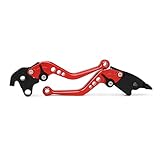 JFG RACING CNC Kurz Verstellbare Bremse Kupplung Hebel für Honda VFR1200/F 2010–2014, Rot
