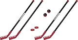 HUDORA Street Hockey-Set Junior - 2 Street-Hockeyschläger + 1 Hockey-Ball + 1 Hockey-Puk, 2 Paar