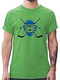 Eishockey - Eishockeyschläger Helm - XXL - Grün - Eishockey Helm - L190 - Tshirt Herren und Männer T-Shirts