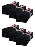 sockenkauf24 10 | 20 | 30 Paar Sportsocken Tennissocken Arbeitssocken Herren & Damen Socken Baumwolle (43-46, 30 Paar | Schwarz)