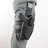 DecoDeco Pistolenholster Tiefziehholster Waffenholster Oberschenkel Taktisch Gürtelbefestigung mit Magazintasche für Rechtsschützen
