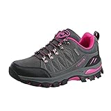 Xmiral Outdoor-Wanderschuhe für Damen Outdoor-Schuhe rutschfeste, Verschleißfeste Wanderschuhe Reiseschuhe mit Dicken Sohlen(40,Grau)